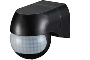 UKEW Modern New Outdoor PIR Light Control Motion Sensor 180 degree Black IP44