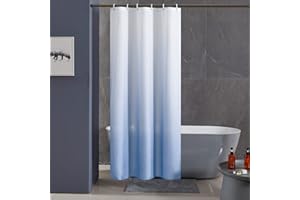 Furlinic Zasłona prysznicowa 100 x 200 cm, odporna na pleśń, wodoszczelna, nadaje się do prania, tekstylna zasłona łazienkowa do wanny i prysznica, wykonana z materiału, kolor biały do