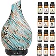 Glass Essential Oil Diffuser 120ML Aroma Humidifier Glass Aroma Diffuser, 7 Color Changing Waterless Auto-Off, 4 Timer Setting Glass Diffuser for Home Office
