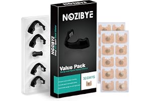 Nozibye Nose Strips Magnetic Nasal Strips for Breathing, Comfortable & Strong Adhesion, for Night Use & Sport (Black, 30 Pairs)