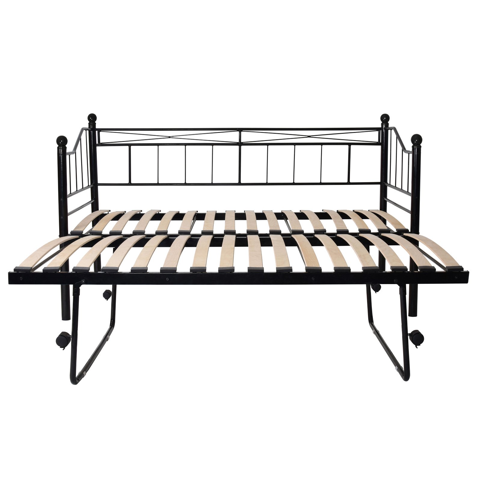 Miadomodo® Metal Day Bed Sofa Frame Multi-functional Single 3ft Base with Underbed Trundle Bedroom Living Room Furniture - Image 6