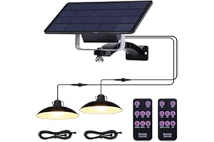 ENCOFT Lampadario Solare Esterno con Telecomando Manuale, 5 Livelli Luminosità 40LEDs Lampada a Sospensione Solare Impermeabile IP65, Timming Illuminazione Solare Dimmerabile, 2 Luci Bianco Caldo