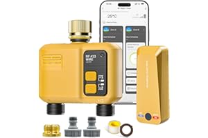 Shrivee Ordenador de riego Inteligente WiFi con 2 Salidas de Zona y 5 programas de riego con retardo de Lluvia/riego automático, Ideal para Invernadero y jardín
