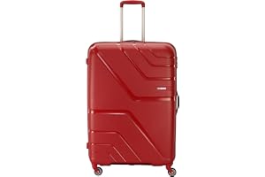 American Tourister Polypropylene 8 Wheels Trolley Bag for Travel Upland Spinner 79 Cms Hardsided Large Check-in Luggage Bag Suitcase for Travel Trolley Bag for Travelling, Formula Red