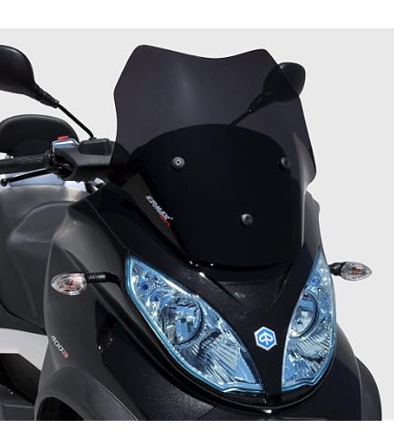 Pare-brise Haut Pour Yamaha Majesty 125 (2001-2012) - Marque Ermax, Couleur Noir Clair, Fabrication Européenne