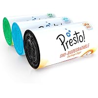 Amazon Brand - Presto! Oxo-Biodegradable Garbage Bags Combo, Small - 30 bags/roll (Pack of 3, 1xBlack, 1xGreen, 1xBlue)