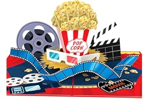 ‎PAPERCRUSH papercrush® Pop-Up Karte Kinogutschein - 3D Gutscheinkarte oder Geschenkverpackung für Filmabend & Kino, Geburtstagskarte mit Popcorn für Mama, Freundin oder Bruder, Geschenkidee zum 18. Geburtstag