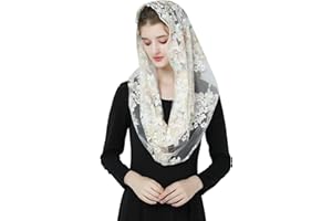 BEAUTELICATE Velo di Pizzo Chiesa Sposa Mantilla Velo Cattolica Sciarpe Scialle di Pizzo Copricapo Foulard Messa In Latino V116