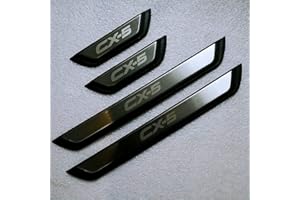 ENFILY 4Pcs Car Outer Door Sill Kick Plates Protector Accessories for Mazda CX5 CX-5 2017-2022, Scuff Guard Threshold Welcome Pedal Strip Cover, Stainless Steel Styling Decoration