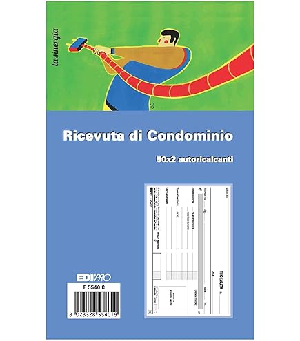 Blocco Ricevute Autoricalcante Edipro - 33 Fogli, 3 Copie, Formato 9.9x17 Cm