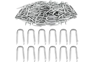 BBTCXJS 200 Pcs Galvanised U Nails, Heavy Duty Fence Staples for Chicken Wire, Mesh Netting, Garden Fencing, Steel Rust-Resistant Fasteners, Secure Woven Wire & DIY Projects