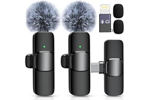 BwelHcou Microphone Lavalier sans Fil pour iPhone/iPad/Android/Mini Microphone sans Fil pour Streaming en Direct, Enregistrement vidéo, interviews en Plein air ou intérieur, Youtube, TikTok, Vlog