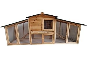 WERKA PRO Pollaio rialzato in Legno per 5 a 6 polli 215x56x87cm