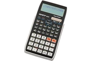 Genie 92SC - Calcolatrice scientifica tascabile con 580 funzioni, display a 10 cifre / 2 righe e input/output come nel libro scolastico, doppia potenza (solare/batteria) Nero
