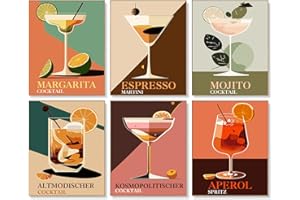 lxmydm Malen nach Zahlen Cocktailgläser DIY handbemalt 6-teiliges Set Polypropylenfarbe mit 6 Pinseln perfekt für jedermann als Geschenk (20 x 30