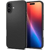 Spigen iPhone 16 Plus ile Uyumlu Kılıf Liquid Air Kaymaz Dokulu Y&uuml;zey Siyah Kapak - ACS08066 (Spigen TR Garantili)