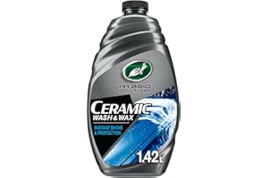 Turtle Wax Hybrid Solutions Shampoing Cire Céramique pour Voiture, 1,42L, 1 Unité, Nettoyant & Polish 2-en-1, Parfum Fruité, Lavage pH Neutre, Élimine la Saleté, Laisse une Brillance Durable