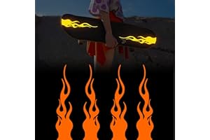 TOMALL 4 pegatinas 20cm reflectantes de para coche vinilo carreras deportes llama para carrito de golf vehículos todoterreno motocicletas monopatín portátil decoración de bricolaje(naranja)