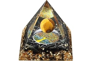 DOEUNNER Crystals Crystal Pyramid Gifts Healing Meditations Spiritual Chakra Moonstone Reiki Women Gift Presents for Her Accessories Beginners Birthday Unique Friends Anniversary Cristal Astrology Yellow Eye