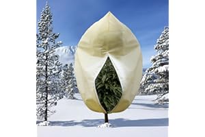 Lohofrnny Zimowa ochrona roślin, 200 x 240 cm, oddychająca, 80 g/m², ochrona przed zamarzaniem, osłona roślin z zamkiem błyskawicznym i ściągaczem, odporna na rozerwanie, wielokrotnego użytku, ochrona