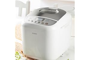 DOMO B3976 - Macchina per il pane, 500-750-1000 g, 17 programmi, programma senza glutine, con timer, display LCD, funzione di mantenimento al caldo, colore: Bianco