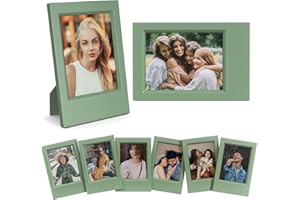 HIYQIN Cornici per Foto 2x3 - Confezione da 8 Cornici Compatibili con Fujifilm Instax 3” Pellicola - Cornice Piccola per Foto Portafoto Polaroid - Verde