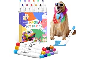 MSDADA 10 Colors Dog Hair Dye Chalk, Temporary Coloured Hair Wax Color Dog Paint Hair Color Painting Crayons Washable Color Safe Paint Pens for Dogs, Horses, Birds, Cats, Pet Grooming