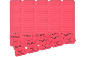 Hsthe Sea Double Rouleau de Billets de tombola, 200 Billets par Rouleau, Rouleau de Billets de tombola, Billets de tombola numérotés pour Le Carnaval, récompense (Rouge)