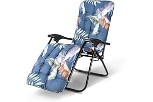 CUSHSUNR Sun Lounger Cushions, Sunlounger Cushions Only with Top Cover, High Back Cushion Rocking Chair Sunbed Cushion Pad Garden Patio Lounge Cushion Outdoor Reclining Seat Mat (Sea)