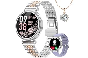 SWGOTA Smartwatch Damen, 1.27" HD Armbanduhr mit Telefonfunktion Menstruationszyklus/Herzfrequenz/Schlafmonitor/SpO2, 120+ Sportmodi IP68 Schrittzähler für iOS Android Geschenke für Frauen Silber Gold