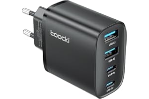 toocki ładowarka USB C, 40 W, 4-portowa wielogniazdowa ładowarka z wtyczką USBC, USB-C i USB-A, zasilacz PD 3.0 do iPhone 17 16 15 14 Pro Max 13 12 11 SE 2020 XS XR 8 7, Samsung, telefony komórkowe
