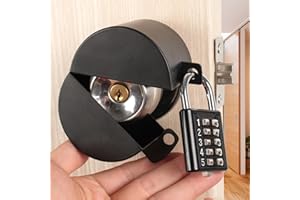 KAFENDA Door Handle/Knob Lock Out Device,Cover to Disable The Doorknob/Faucet/Valve, Prevents Turning and Operating of Door Knob and Access to Keyhole, (Password Hanging Lock)