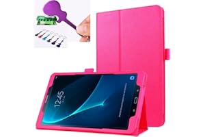 Sotefe® Etui Samsung Galaxy Tab A6 7.0'' Hülle - Flip Cover Case Schutzhülle Tasche Hülle für Samsung Galaxy Tab A 7.0 2016 SM-T280/T285 + Displayschutz - Fuchsie