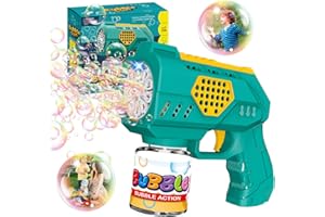 P PANACARE Panacare Graffiti Pistolet à Bulles, Machine à Bulles pour Enfants 4000+ Bulles/Min avec 130ML de Liquide à Bulles, Machine à Bulles Cadeau pour Enfants/Anniversaire/fête, Bubble Gun (Green2)