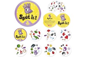 BQKMTPVA Spot It Game Jeux De Cartes Dobble Card Game Jeu d'Association De Cartes Mémoire pour Enfants dès 6 Ans, 2 à 8 Joueurs, Boite Métal pour Voyage