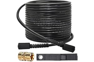 DANCINGBOAR Tubo per Idropulitrice ad Alta Pressione 15M, 50FT 3600PSI Tubo di Prolunga per Lavaggio a Getto, Tubo di Ricambio per Idropulitrice Femmina M22 Compatibile con Karcher Standard M22-14