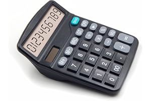 OFFIDIX Office Desktop Calculator Solar and Battery Dual Power Electronic Calculator Portable 12 Digit Large LCD Display Calculator (TEN0009)