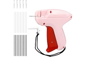 Audasi Micro Stitch Gun for Clothes Stitchy Quick Clothing Fixer Mini Stitch Gun Clothes Tagging Gun Quilt Fix Gun Mini Sewing Machine Stitchy Tool with 5 Needles and 1000 Micro Fasteners(Pink)