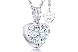 LOVENEST Herzkette Silber 925 / Gold vergoldet Halskette Damen *Ich Liebe Dich* Kette Silberkette Herzanhänger Herz Schmuck nickelfrei Geschenke Frauen Freundin Sie zum Geburtstag Hochzeitstag Jahrestag