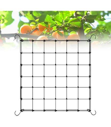 Rete GROOFOO Scrog Per Piante Rampicanti – 120 X 60 Cm – Con 4 Ganci Anti-ruggine – Per Verdure, Frutta E Fiori
