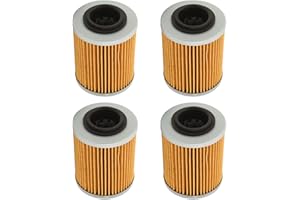 YMIKO Kit de Filtre à Huile, 4 Pièces Filtre à Huile Moteur Universel 420256188 KN152 HF152 Remplacement du Filtre à Huile pour CAN AM 330 400 450 500 2003‑2017