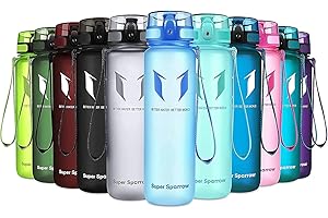 Super Sparrow Borraccia Sportiva & Bottiglia Bambini Senza Perdite - 1L Bottiglia Acqua Plastica Riutilizzabile - Senza BPA