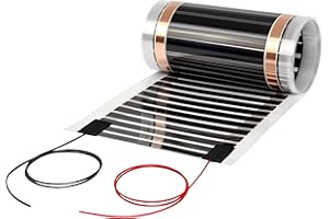 Mi-Heat 4m elektrische Infrarotheizung Heizfolie 24V 220W/m² Infrarot elektro Heizung Bodenheizung für LKW Transporter Gartenhaus Werkstatt Garage Akkukoffer Werkzeugkoffer Niedervolt