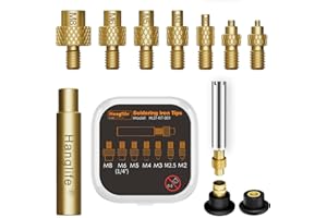 HANGLIFE Końcówki lutownicze do wkładek gwintowanych/nakrętek do topienia M2, M2,5, M3, M4, M5, M6, M8, końcówki lutownicy kompatybilne z 900M, T18, Weller ST Series - akcesoria do drukarek 3D