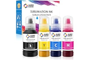 SUPERSUBINK Sublimation Ink Refilled Ink Bottles for Ecotank ET-1810 2810 1800 2710 2714 2711 2726 2811 Inkjet Printer Heat Press Transfer Ink
