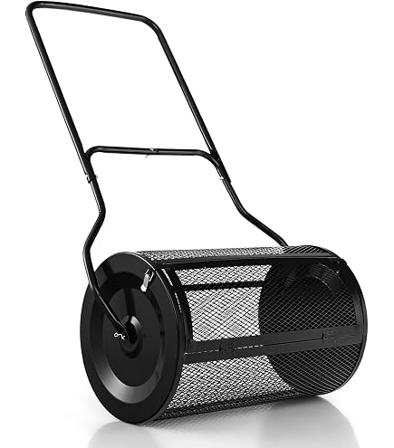 Produktbild von Torfstreuer Mit Metallrahmen ISOISL Kompoststreuer 75L - Gartenstreuer Für Dünger, Saatgut & Kalk Für Rasen Und Garten