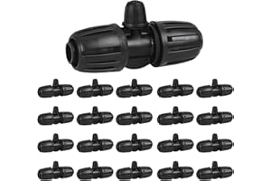 Lot de 20 Lock Connecteurs en T Barbelés, 16mm à 4/7 connecteur Universel Serrure de Tuyau connecteur en t barbelé pour connecteurs d'irrigation de Jardin Tuyau PE