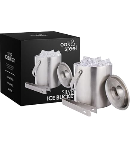 Seau à Glace Seau U00e0 Glace Portable De 3 Litres En Acier Inoxydable, Tonneau U00e0 Champagne Avec Poignu00e9e Pour Le Bar De La Maison Seau Champagne