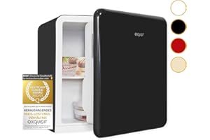 Exquisit Mini Kühlschrank CKB45-0-031F schwarz| Kühlbox | 47 Liter Nutzinhalt | Hotelkühlschrank | Retrostyle