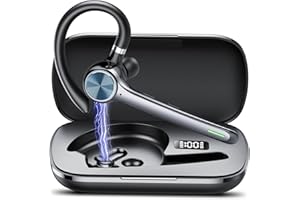 Hoxe Intra-auriculaire oreillette Bluetooth sans Fil V5.3,100 Heures de Conversation Mains Libres,Oreillette Bluetooth CVC8.0 avec Double Micro antibruit ENC, pour Conduite/Affaires/Bureau